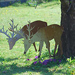 Rehe aus Blech in Rostoptik